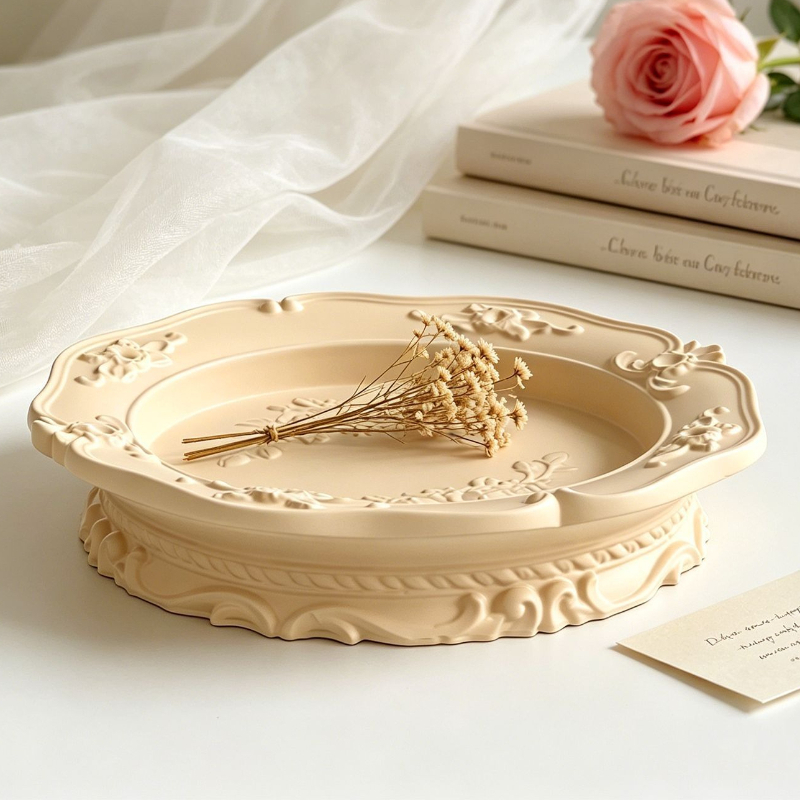 Melt Pour Soap Base - Elegante Vintage Barock-Spitzen-Silikonform, Runde Ovale Relief-Form