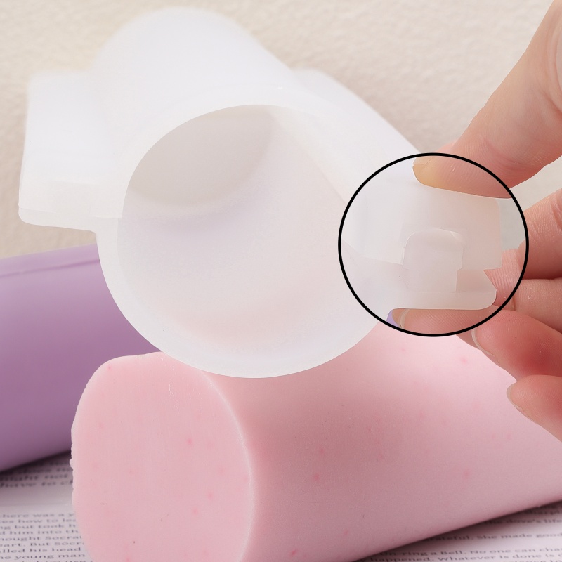 Soap Making Home - Lange Herz-Säulen-Silikonform für Seifenstücke, runde Seifenröhrenform,