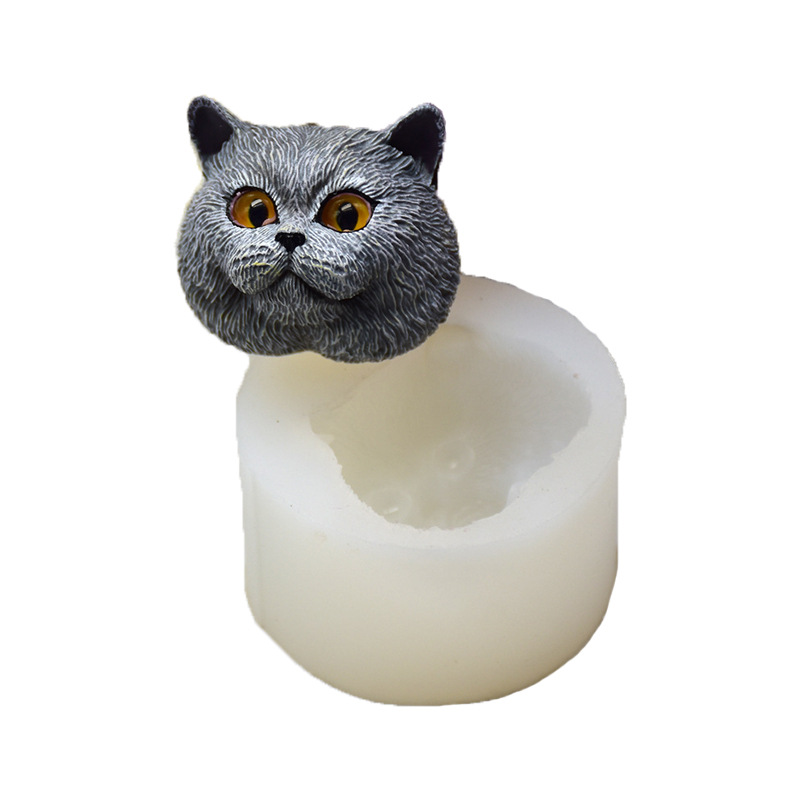 Melt Pour Soap Base - Silikonform in Form einer kurzhaarigen Katze,