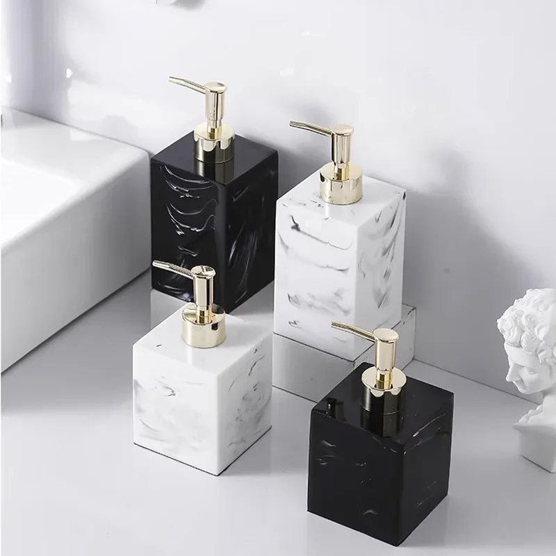 Soap Making Pot - Hotel Händedesinfektionsflasche Marmorierter quadratischer Seifenspender aus